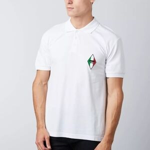 New Moschino polo gym white T-Shirt tee with diamond logo signature size L